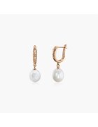 INDIRA Cercei din argint Classic Pearls Rose - Perle Naturale
