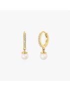 INDIRA Cercei din argint Golden Kalya - Perle Naturale - Zirconiu