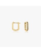 INDIRA Cercei din argint Golden U Hoops - Zirconiu