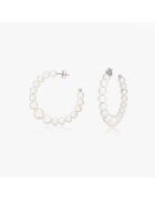 INDIRA Cercei din argint Pearl Hoops - Perle de Cultura