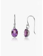 INDIRA Cercei din argint veritabil 925 cu ametist Serene - Violet/Argintiu