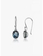 INDIRA Cercei din argint veritabil 925 cu topaz Serene - Argintiu/Bleumarin