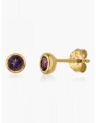 INDIRA Cercei placati cu aur de 14K si decorati cu ametiste - Auriu/Violet