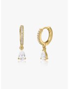 INDIRA Cercei placati cu aur de 14K si decorati cu zirconia - Auriu/Transparent
