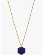 INDIRA Colier de argint placat cu 2 microni de aur de 14K si decorat cu lapis lazuli - Auriu/Bleumarin