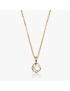 INDIRA Colier din argint Birthstone Golden April - Topaz Alb - 40-50 cm