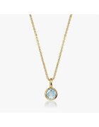 INDIRA Colier din argint Birthstone Golden December - Topaz Albastru - 40-50 cm