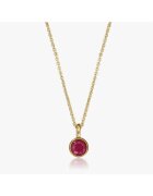 INDIRA Colier din argint Birthstone Golden July - Rubin
