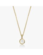 INDIRA Colier din argint Birthstone Golden June - Piatra Lunii - 40-50 cm