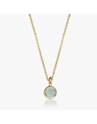 INDIRA Colier din argint Birthstone Golden March - Acvamarin - 40-50 cm