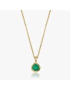 INDIRA Colier din argint Birthstone Golden May - Onix Verde - 40-50 cm
