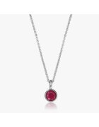 INDIRA Colier din argint Birthstone July - Rubin - 40-50 cm
