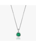 INDIRA Colier din argint Birthstone May - Onix Verde - 40-50 cm