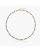 INDIRA Colier din argint Golden SummerScape – Black Spinel - 34-38 cm