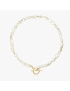 INDIRA Colier din argint Grace - Perle Naturale - Ivoire/Auriu rose