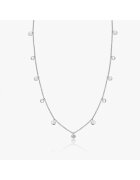 INDIRA Colier din argint Noora - Topaz Alb - 36-40 cm