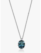 INDIRA Colier din argint veritbail 925 cu topaz Serene - Argintiu/Bleumarin