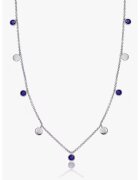 INDIRA Colier din argint veritbail 925 decorat cu Lapis Lazuli Noora - Argintiu/Bleumarin