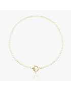 INDIRA Colier din aur Locked - Perle Naturale - 38 cm