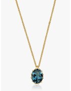 INDIRA Colier placat cu aur de 14K cu topaz Serene 2 Microns - Auriu/Bleumarin