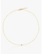 INDIRA Colier placat cu aur de 14K si decorat cu perle - Alb/Auriu