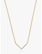 INDIRA Colier placat cu aur de 14K si zirconia - Auriu