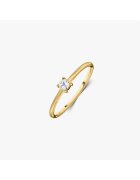 INDIRA Inel din argint Birthstone Golden April - Topaz Alb