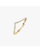 INDIRA Inel din argint Golden Simple V - Zirconiu