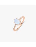 INDIRA Inel din argint Rose Gold Selah - Piatra Lunii