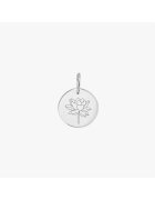 INDIRA Pandantiv din aur alb Birthflower - July Lotus