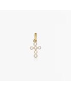 INDIRA Pandantiv din aur Pearl Cross - Perle Naturale