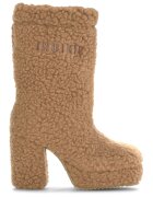 Inuikii Cizme medii din blana shearling cu toc masiv - Caramel