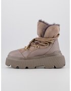Inuikii Ghete din piele intoarsa si piele cu platforma - Maro taupe
