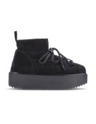 Inuikii Ghete flatform din piele intoarsa - Negru