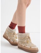 Inuikii Ghete slip-on de piele cu logo brodat - Gri/Maro deschis