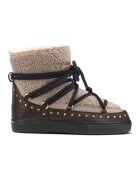 Inuikii Ghete slip-on de piele cu logo brodat - Maro taupe