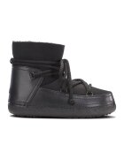 Inuikii Ghete slip-on de piele si piele intoarsa - Negru