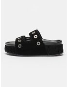 Inuikii Papuci de piele intoarsa - Negru
