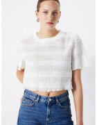 Ipekyol Bluza crop texturata - Alb