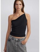 Ipekyol Bluza cu decolteu pe un umar - Negru