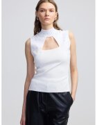 Ipekyol Bluza cu decupaj - fara maneci - Alb/Argintiu