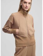 Ipekyol Bluza de trening cu maneci cazute si fermoar - Maro deschis