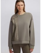 Ipekyol Bluza de trening cu margele si decolteu la baza gatului - Maro taupe