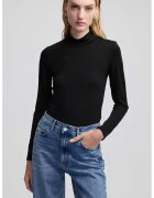 Ipekyol Bluza din amestec de lyocell cu guler scurt - Negru