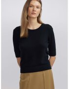 Ipekyol Bluza tricotata fin cu decolteu rotund - Negru