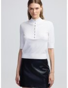 Ipekyol Bluza tricotata fin cu maneci medii - Alb