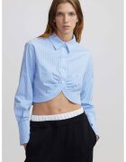 Ipekyol Camasa crop cu dungi - Alb/Albastru azur