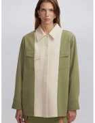 Ipekyol Camasa lejera si vaporoasa cu model 2 in 1 - Verde/Alb fildes