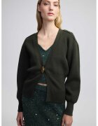 Ipekyol Cardigan cu decolteu in V - Kaki inchis