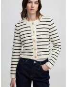 Ipekyol Cardigan cu model in dungi si inchidere cu nasturi - Alb fildes/Albastru ultramarin